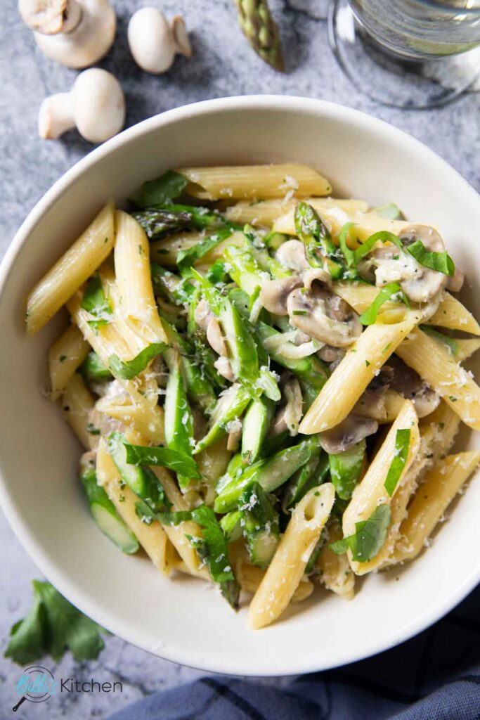 Creamy Mushroom Asparagus Pasta Billi's Kitchen