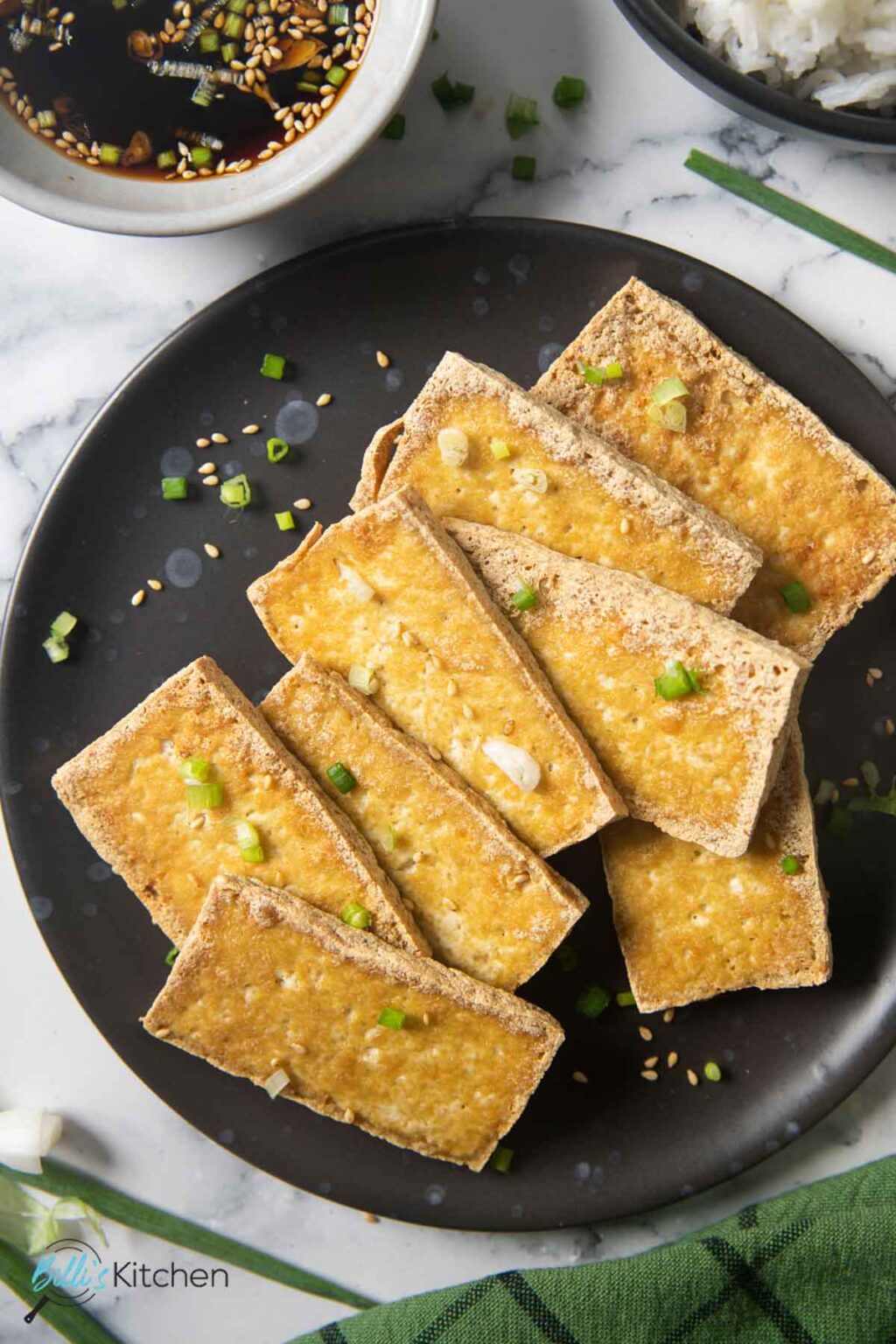 Pan Fried Tofu with Soy Dipping Sauce Billi's Kitchen