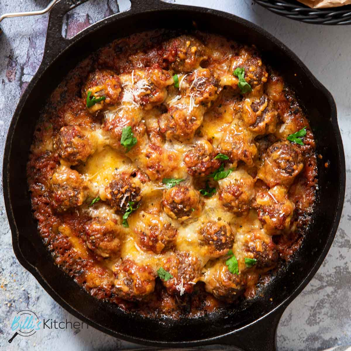 Baked Meatballs in Tomato Sauce Billi's Kitchen