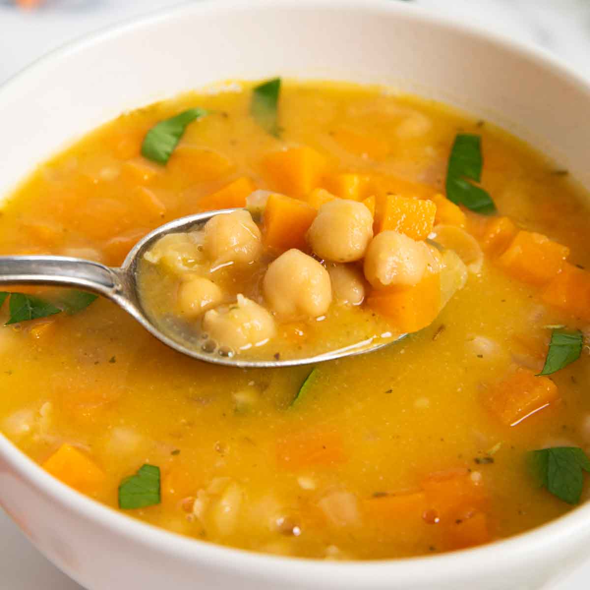 Chickpea and Sweet Potato Soup | Billi's Kitchen