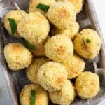 Freshly-baked mashed potato balls, served as appetizers.